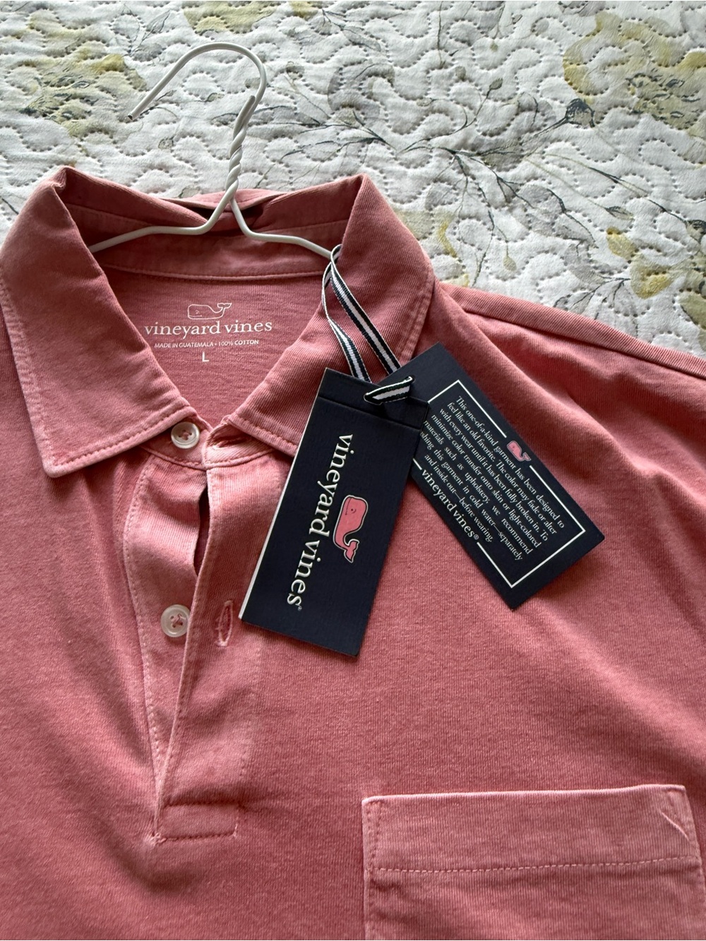 Vineyard Vines Washed Rose Short Sleeve Pocket Polo
